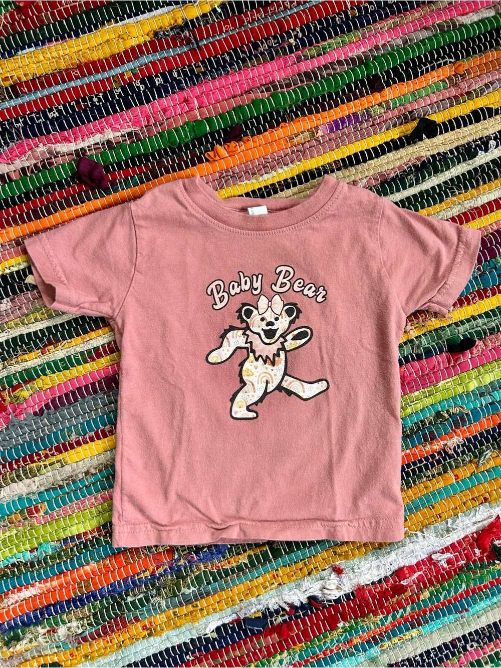 Grateful Dead Baby Bear Pink Kids Graphic Tee 12 MOS